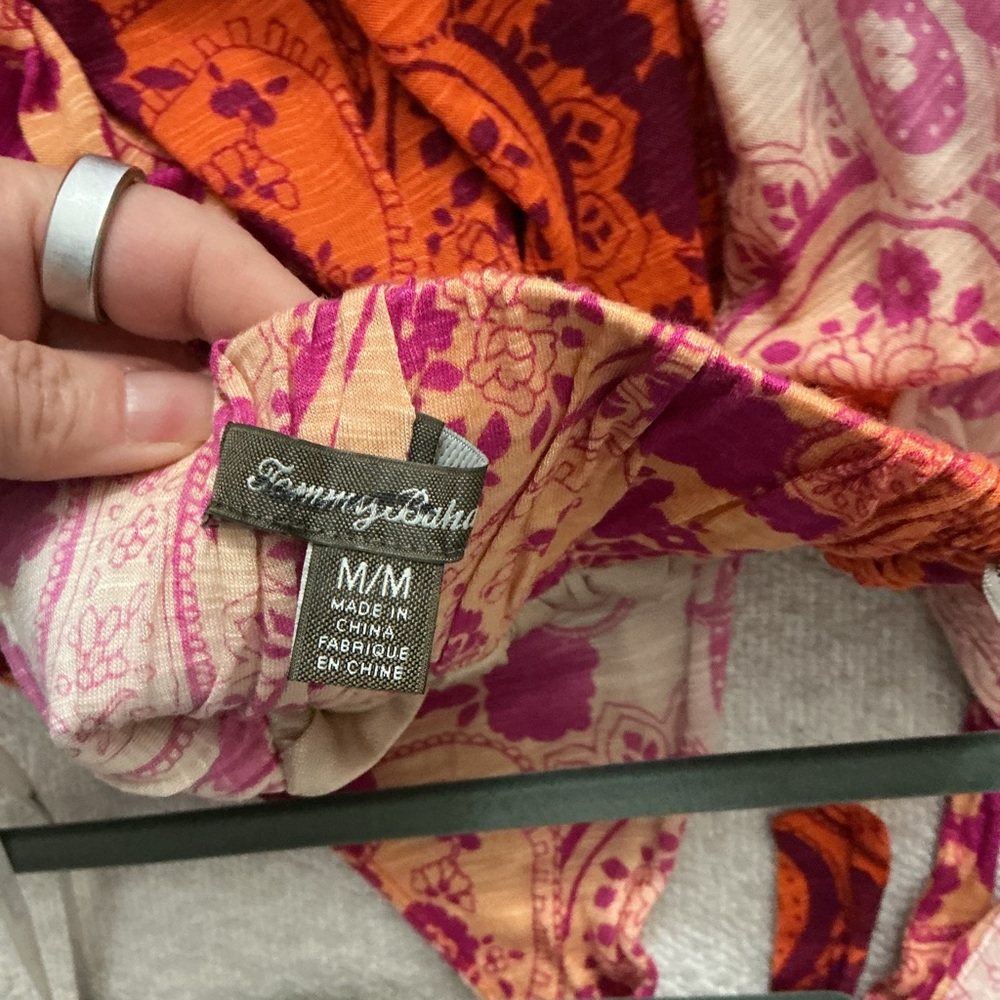 Tommy Bahama Orange and Pink Paisley Maxi Dress - Picture 3 of 4